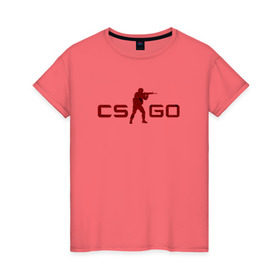 Женская футболка хлопок с принтом cs:go - Crimson Web Style (Кровавая паутина) в Санкт-Петербурге, 100% хлопок | прямой крой, круглый вырез горловины, длина до линии бедер, слегка спущенное плечо | cs | csgo | go | бордовый | красный | кровь | кс | цвет
