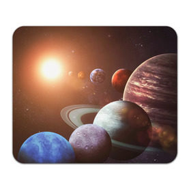 Коврик прямоугольный с принтом Планеты солнечной системы в Санкт-Петербурге, натуральный каучук | размер 230 х 185 мм; запечатка лицевой стороны | Тематика изображения на принте: венера | звезды | земля | космос | марс | меркурий | сатурн | солнце | уран | юпитер