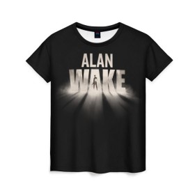 Женская футболка 3D с принтом Alan Wake в Санкт-Петербурге, 100% полиэфир ( синтетическое хлопкоподобное полотно) | прямой крой, круглый вырез горловины, длина до линии бедер | alan | wake | алан уэйк | игра