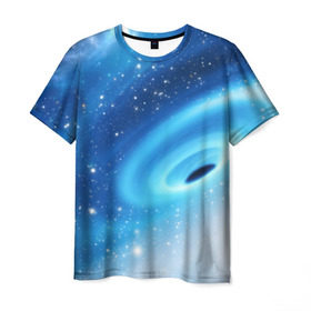 Мужская футболка 3D с принтом Неизведанная галактика в Санкт-Петербурге, 100% полиэфир | прямой крой, круглый вырез горловины, длина до линии бедер | вселенная | галактика | звёзды | камета | космос | метеориты | метеоры | млечный путь | орбита | планеты | солнечная система