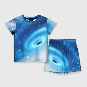 Детский костюм с шортами 3D с принтом Неизведанная галактика в Санкт-Петербурге,  |  | вселенная | галактика | звёзды | камета | космос | метеориты | метеоры | млечный путь | орбита | планеты | солнечная система