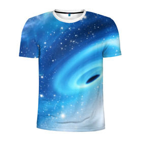 Мужская футболка 3D спортивная с принтом Неизведанная галактика в Санкт-Петербурге, 100% полиэстер с улучшенными характеристиками | приталенный силуэт, круглая горловина, широкие плечи, сужается к линии бедра | вселенная | галактика | звёзды | камета | космос | метеориты | метеоры | млечный путь | орбита | планеты | солнечная система