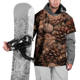 Накидка на куртку 3D с принтом Шишки и орешки в Санкт-Петербурге, 100% полиэстер |  | Тематика изображения на принте: дуб | ёлка | ель | жёлудь | иголки | кедр | лес | орех | орешки | осень | сосна | шишки