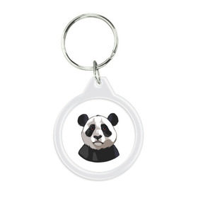 Брелок круглый с принтом Panda в Санкт-Петербурге, пластик и полированная сталь | круглая форма, металлическое крепление в виде кольца | милый | панда