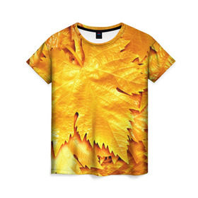 Женская футболка 3D с принтом Золотая осень в Санкт-Петербурге, 100% полиэфир ( синтетическое хлопкоподобное полотно) | прямой крой, круглый вырез горловины, длина до линии бедер | жёлтый | золотой | клён | красота | листва | листья | наряд | осень | осина | покров | природа
