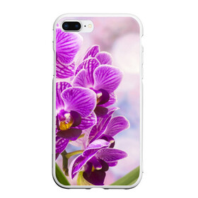 Чехол для iPhone 7Plus/8 Plus матовый с принтом Божественная орхидея в Санкт-Петербурге, Силикон | Область печати: задняя сторона чехла, без боковых панелей | Тематика изображения на принте: 8 марта | букет | весна | красота | куст | лето | орхидея | подарок | сиреневый цвет | цветок | шикарный цветочек