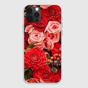 Чехол для iPhone 12 Pro с принтом Шикарный букет в Санкт-Петербурге, силикон | область печати: задняя сторона чехла, без боковых панелей | 8 марта | блеск | гвоздики | красный | красота | невероятный | огромный букет | пёстрый | праздник | розы | роскошный | цветы | шикарный