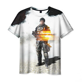 Мужская футболка 3D с принтом Battlefield 4 Soldier в Санкт-Петербурге, 100% полиэфир | прямой крой, круглый вырез горловины, длина до линии бедер | Тематика изображения на принте: art | battlefield