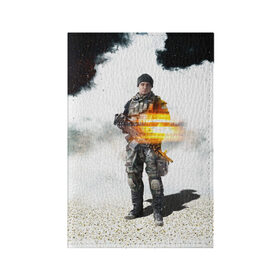 Обложка для паспорта матовая кожа с принтом Battlefield 4 Soldier в Санкт-Петербурге, натуральная матовая кожа | размер 19,3 х 13,7 см; прозрачные пластиковые крепления | Тематика изображения на принте: art | battlefield