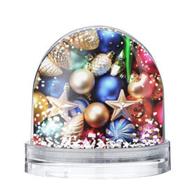 Снежный шар с принтом Игрушки на ёлку в Санкт-Петербурге, Пластик | Изображение внутри шара печатается на глянцевой фотобумаге с двух сторон | новогодний | рождество | шарики