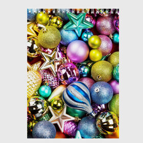 Скетчбук с принтом Новый год в Санкт-Петербурге, 100% бумага
 | 48 листов, плотность листов — 100 г/м2, плотность картонной обложки — 250 г/м2. Листы скреплены сверху удобной пружинной спиралью | елочные | игрушки | новогодний | разноцветный | рождество | украшения