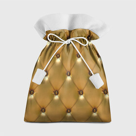 Подарочный 3D мешок с принтом Золотая обивка в Санкт-Петербурге, 100% полиэстер | Размер: 29*39 см | Тематика изображения на принте: диван | жёлтый | золотой цвет | кожа | кресло | материал | мягко | обивка | перетяжка | позолота | приятно | софа | стул