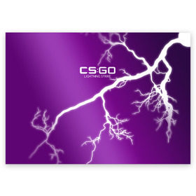 Поздравительная открытка с принтом cs:go - Lightning Strike Style (Удар молнии) в Санкт-Петербурге, 100% бумага | плотность бумаги 280 г/м2, матовая, на обратной стороне линовка и место для марки
 | cs | csgo | go | волны | город | градиент | дождь | желтый | камуфляж.север | кровь | кс | молния | паутина | розовый | тигр | узор | урбан