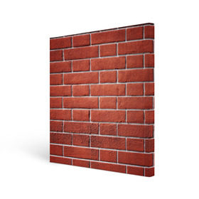 Холст квадратный с принтом Красный кирпич в Санкт-Петербурге, 100% ПВХ |  | бетон | камень | кирпич | мощь | стена | строительство | стройка | цемент