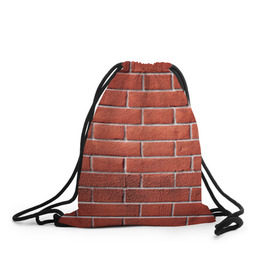 Рюкзак-мешок 3D с принтом Красный кирпич в Санкт-Петербурге, 100% полиэстер | плотность ткани — 200 г/м2, размер — 35 х 45 см; лямки — толстые шнурки, застежка на шнуровке, без карманов и подкладки | бетон | камень | кирпич | мощь | стена | строительство | стройка | цемент