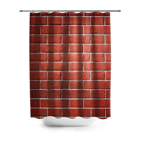 Штора 3D для ванной с принтом Красный кирпич в Санкт-Петербурге, 100% полиэстер | плотность материала — 100 г/м2. Стандартный размер — 146 см х 180 см. По верхнему краю — пластиковые люверсы для креплений. В комплекте 10 пластиковых колец | бетон | камень | кирпич | мощь | стена | строительство | стройка | цемент