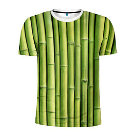 Мужская футболка 3D спортивная с принтом Бамбук в Санкт-Петербурге, 100% полиэстер с улучшенными характеристиками | приталенный силуэт, круглая горловина, широкие плечи, сужается к линии бедра | Тематика изображения на принте: бамбук | дерево | джунгли | кустарник | надёжность | прочность | стена