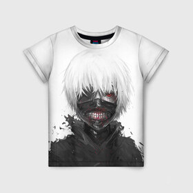 Детская футболка 3D с принтом Tokyo Ghoul в Санкт-Петербурге, 100% гипоаллергенный полиэфир | прямой крой, круглый вырез горловины, длина до линии бедер, чуть спущенное плечо, ткань немного тянется | anime | ghoul | tokyo | tokyo ghoul | гуль