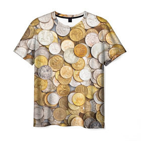 Мужская футболка 3D с принтом Российские монетки в Санкт-Петербурге, 100% полиэфир | прямой крой, круглый вырез горловины, длина до линии бедер | Тематика изображения на принте: money | валюта | деньги | копейка | лавэ | мелочёвка | мелочь | монетки | монеты | россия | рубль | филки