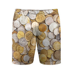 Мужские шорты 3D спортивные с принтом Российские монетки в Санкт-Петербурге,  |  | Тематика изображения на принте: money | валюта | деньги | копейка | лавэ | мелочёвка | мелочь | монетки | монеты | россия | рубль | филки