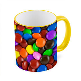 Кружка 3D с принтом Цветные конфетки в Санкт-Петербурге, керамика | ёмкость 330 мл | вкусняшки | драже | конфеты | лакомство | сладости | шоколад