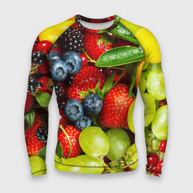 Мужской рашгард 3D с принтом Вкусные ягоды в Санкт-Петербурге,  |  | Тематика изображения на принте: виноград | вкусно | голубика | дача | деревня | ежевика | клубника | малина | огород | полезно | рябина | сад | смородина | сок | фрукты | черника | ягоды