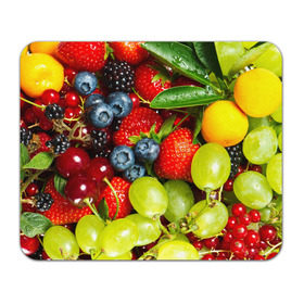 Коврик прямоугольный с принтом Вкусные ягоды в Санкт-Петербурге, натуральный каучук | размер 230 х 185 мм; запечатка лицевой стороны | виноград | вкусно | голубика | дача | деревня | ежевика | клубника | малина | огород | полезно | рябина | сад | смородина | сок | фрукты | черника | ягоды