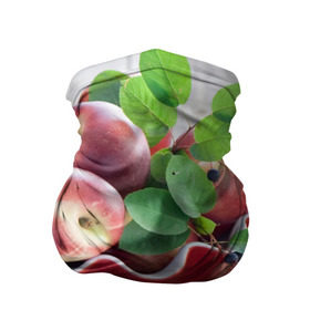 Бандана-труба 3D с принтом Персики в Санкт-Петербурге, 100% полиэстер, ткань с особыми свойствами — Activecool | плотность 150‒180 г/м2; хорошо тянется, но сохраняет форму | Тематика изображения на принте: ваза | витамины | здоровье | лакомство | мёд | овощи | персики | сладости | тарелка | фрукты | черника | ягоды