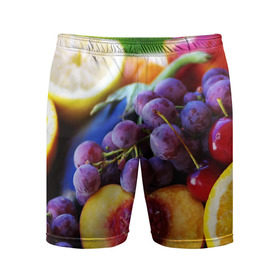 Мужские шорты 3D спортивные с принтом Спелые фрукты в Санкт-Петербурге,  |  | абрикос | алыча | апельсин | бодрость | веган | виноград | витамины | груша | диета | еда | здоровье | лайм | лимон | молодость | нектар | овощи | персик | питание | польза | сок | фрукты | яблоко | ягоды