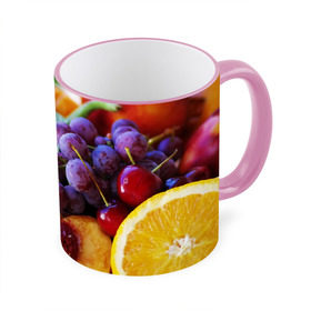 Кружка 3D с принтом Спелые фрукты в Санкт-Петербурге, керамика | ёмкость 330 мл | Тематика изображения на принте: абрикос | алыча | апельсин | бодрость | веган | виноград | витамины | груша | диета | еда | здоровье | лайм | лимон | молодость | нектар | овощи | персик | питание | польза | сок | фрукты | яблоко | ягоды