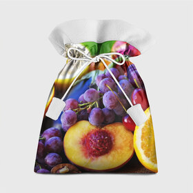 Подарочный 3D мешок с принтом Спелые фрукты в Санкт-Петербурге, 100% полиэстер | Размер: 29*39 см | абрикос | алыча | апельсин | бодрость | веган | виноград | витамины | груша | диета | еда | здоровье | лайм | лимон | молодость | нектар | овощи | персик | питание | польза | сок | фрукты | яблоко | ягоды
