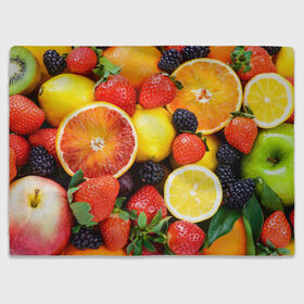 Плед 3D с принтом Ягоды и фрукты в Санкт-Петербурге, 100% полиэстер | закругленные углы, все края обработаны. Ткань не мнется и не растягивается | абрикос | алыча | апельсин | бодрость | веган | виноград | витамины | груша | диета | еда | здоровье | клубника | лайм | лимон | малина | молодость | нектар | овощи | персик | питание | польза | смородина