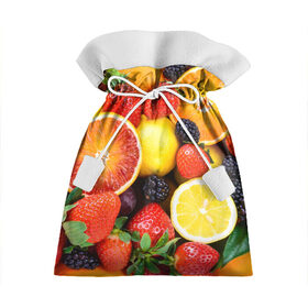 Подарочный 3D мешок с принтом Ягоды и фрукты в Санкт-Петербурге, 100% полиэстер | Размер: 29*39 см | абрикос | алыча | апельсин | бодрость | веган | виноград | витамины | груша | диета | еда | здоровье | клубника | лайм | лимон | малина | молодость | нектар | овощи | персик | питание | польза | смородина