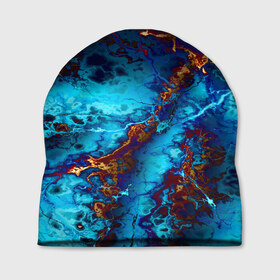 Шапка 3D с принтом Голубые волны в Санкт-Петербурге, 100% полиэстер | универсальный размер, печать по всей поверхности изделия | глянец