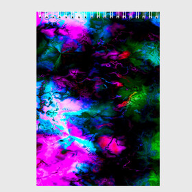 Скетчбук с принтом Цветные волны в Санкт-Петербурге, 100% бумага
 | 48 листов, плотность листов — 100 г/м2, плотность картонной обложки — 250 г/м2. Листы скреплены сверху удобной пружинной спиралью | абстракция | иллюзии | краска | текстуры | цветные
