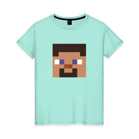 Женская футболка хлопок с принтом Minecraft в Санкт-Петербурге, 100% хлопок | прямой крой, круглый вырез горловины, длина до линии бедер, слегка спущенное плечо | game | minecraft | игры | маинкрафт | майн | майнкравт | майнкрафт