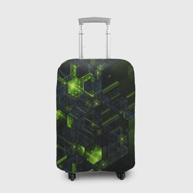 Чехол для чемодана 3D с принтом Технология в Санкт-Петербурге, 86% полиэфир, 14% спандекс | двустороннее нанесение принта, прорези для ручек и колес | 
