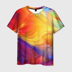 Мужская футболка 3D с принтом Красочная фантазия в Санкт-Петербурге, 100% полиэфир | прямой крой, круглый вырез горловины, длина до линии бедер | галлюцинация | душевно | искусство | красиво | краски | красочно | мечта | мираж | палитра | переливы | радуга | свежо | сон | спектр | фантазия