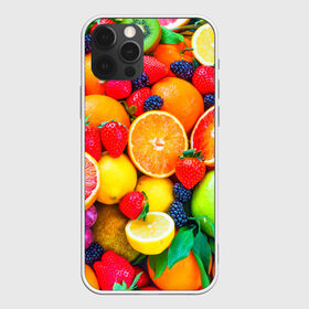 Чехол для iPhone 12 Pro Max с принтом Ягоды и фрукты в Санкт-Петербурге, Силикон |  | Тематика изображения на принте: апельсин | ежевика | клубника | фрукты | ягода