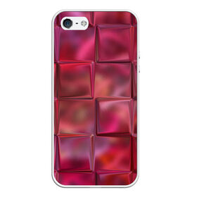 Чехол для iPhone 5/5S матовый с принтом Магические кубики в Санкт-Петербурге, Силикон | Область печати: задняя сторона чехла, без боковых панелей | выпуклость | грани | квадраты | кубики | магия | обман зрения | оптическая иллюзия | прикол | рельеф | узор | фокус