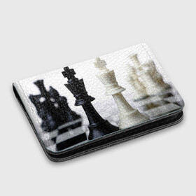 Картхолдер с принтом с принтом Шахматы в Санкт-Петербурге, натуральная матовая кожа | размер 7,3 х 10 см; кардхолдер имеет 4 кармана для карт; | белая | черная | шахматы