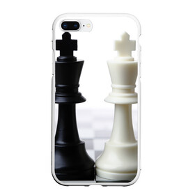 Чехол для iPhone 7Plus/8 Plus матовый с принтом Шахматы в Санкт-Петербурге, Силикон | Область печати: задняя сторона чехла, без боковых панелей | белая | черная | шахматы