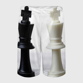 Детские спортивные шорты 3D с принтом Шахматы в Санкт-Петербурге,  100% полиэстер
 | пояс оформлен широкой мягкой резинкой, ткань тянется
 | белая | черная | шахматы