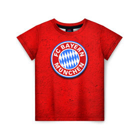 Детская футболка 3D с принтом Бавария лого в Санкт-Петербурге, 100% гипоаллергенный полиэфир | прямой крой, круглый вырез горловины, длина до линии бедер, чуть спущенное плечо, ткань немного тянется | bayern | munchen | бавария | мюнхен | фк | фк бавария | футбол