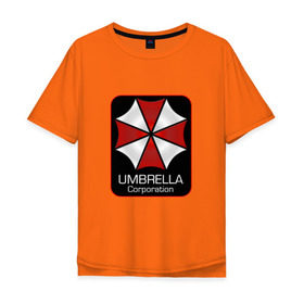 Мужская футболка хлопок Oversize с принтом Umbrella corporation в Санкт-Петербурге, 100% хлопок | свободный крой, круглый ворот, “спинка” длиннее передней части | resident evil | вирус | зомби