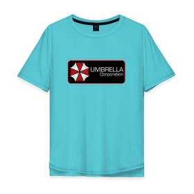 Мужская футболка хлопок Oversize с принтом Umbrella corporation Нашивка-2 в Санкт-Петербурге, 100% хлопок | свободный крой, круглый ворот, “спинка” длиннее передней части | resident evil | вирус | зомби