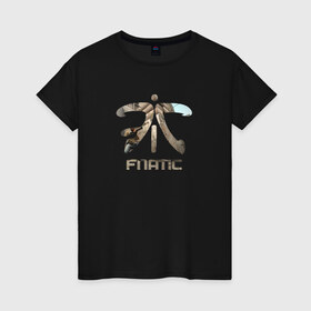 Женская футболка хлопок с принтом Fnatic cs go в Санкт-Петербурге, 100% хлопок | прямой крой, круглый вырез горловины, длина до линии бедер, слегка спущенное плечо | counter | csgo | gameplay | strike