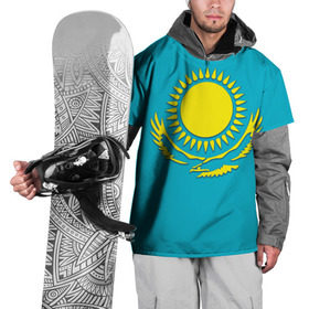 Накидка на куртку 3D с принтом Казахстан в Санкт-Петербурге, 100% полиэстер |  | Тематика изображения на принте: герб | казахстан | флаг