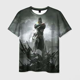 Мужская футболка 3D с принтом Dishonored в Санкт-Петербурге, 100% полиэфир | прямой крой, круглый вырез горловины, длина до линии бедер | dishonored | ассасин | игры