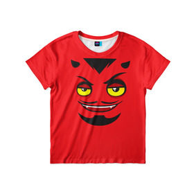 Детская футболка 3D с принтом Дьявол в Санкт-Петербурге, 100% гипоаллергенный полиэфир | прямой крой, круглый вырез горловины, длина до линии бедер, чуть спущенное плечо, ткань немного тянется | дьявол | монстр | прикольные картинки | чёрт